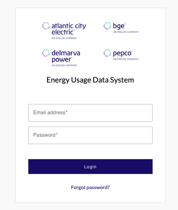 Energy Usage Data System Login