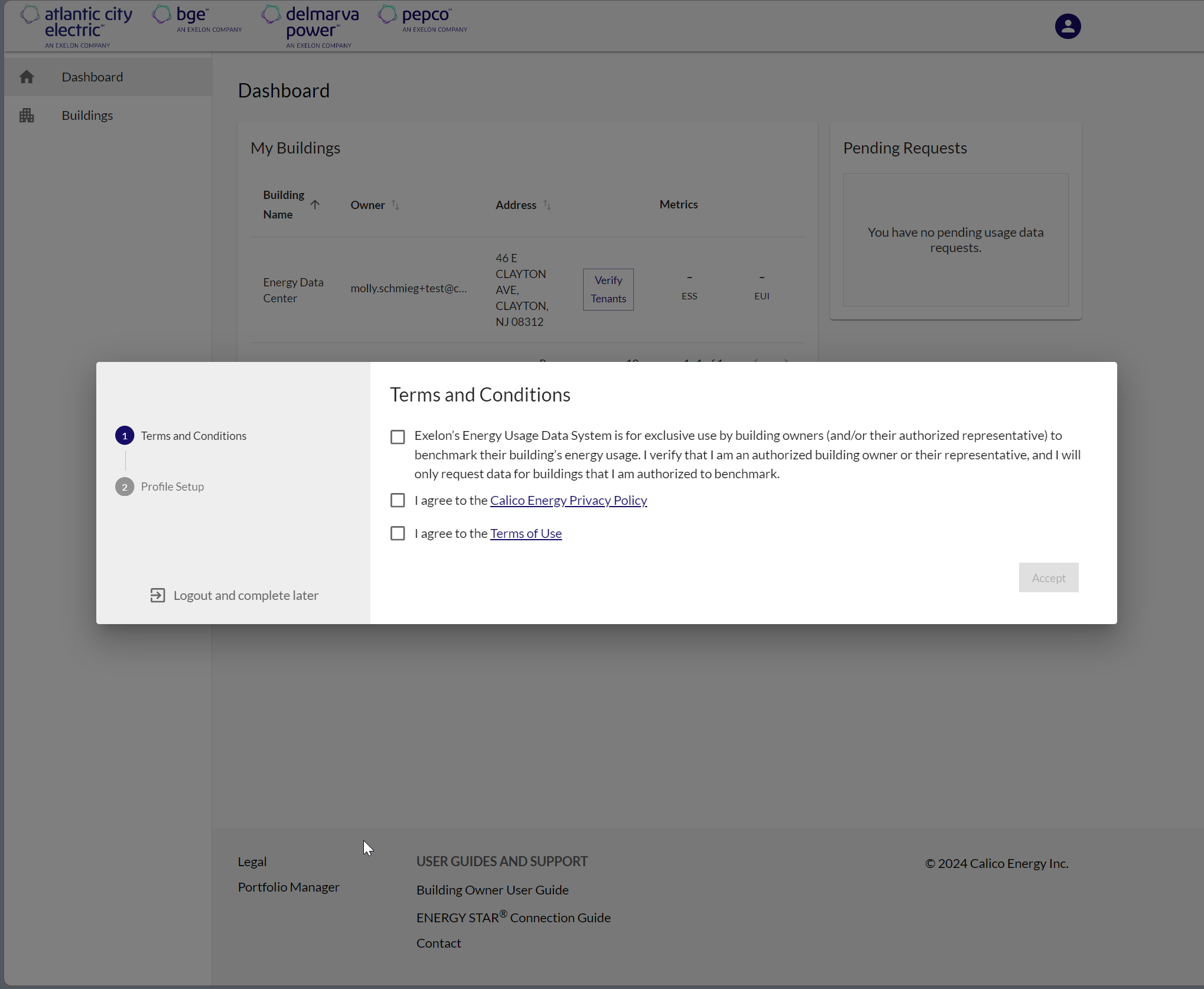 Energy Usage Data System Terms and Conditions