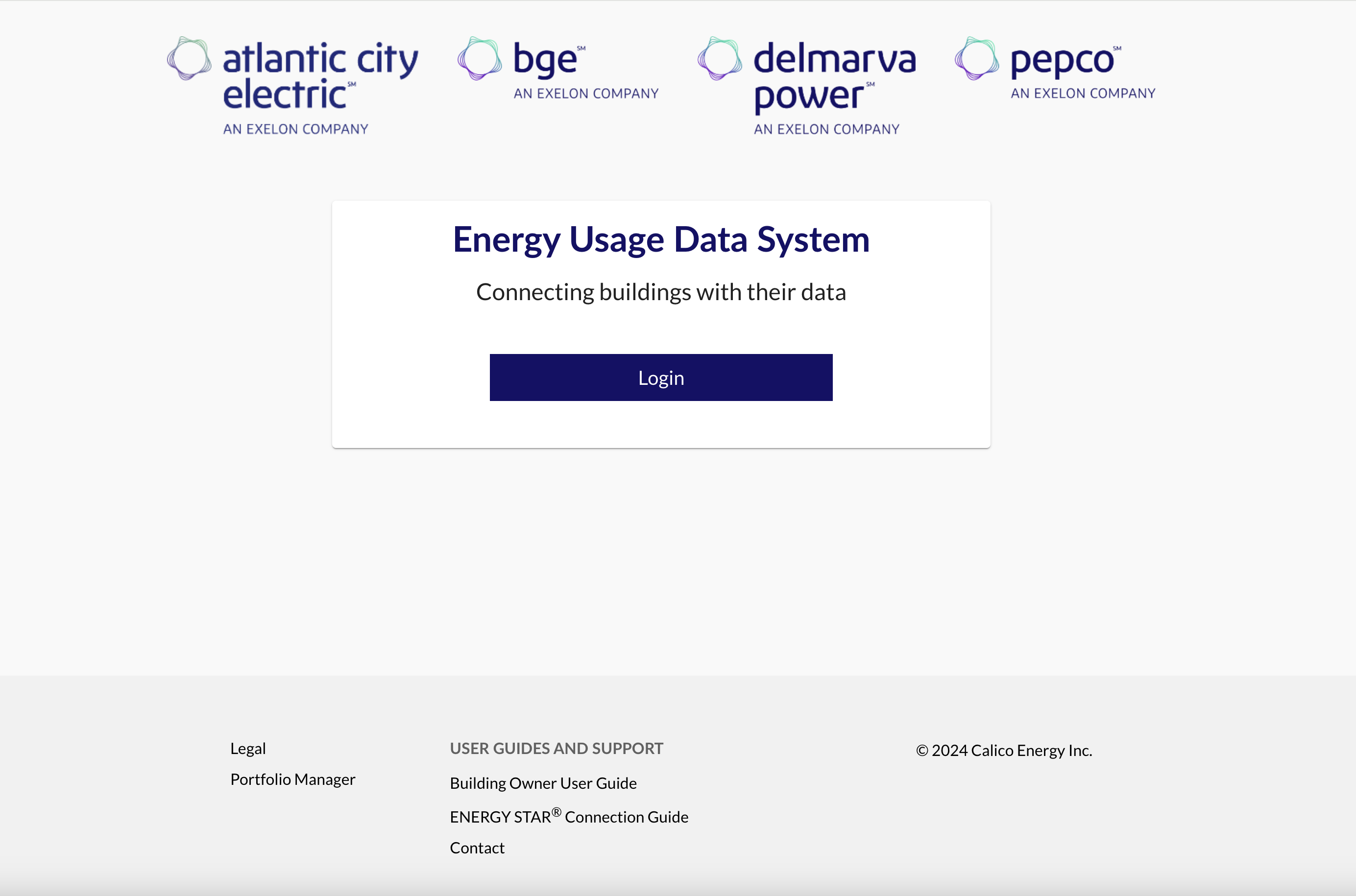 Energy Usage Data System Login