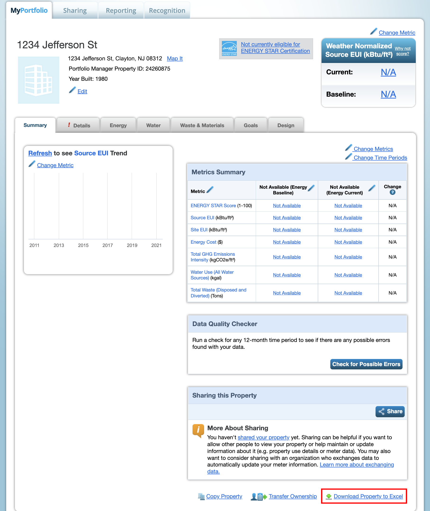 ENERGY STAR Property Download